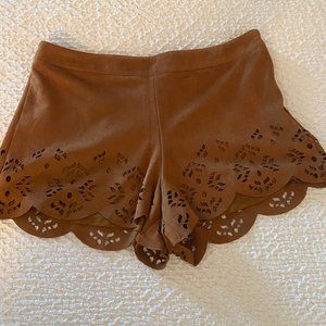 High Waisted Suede Feel Shorts